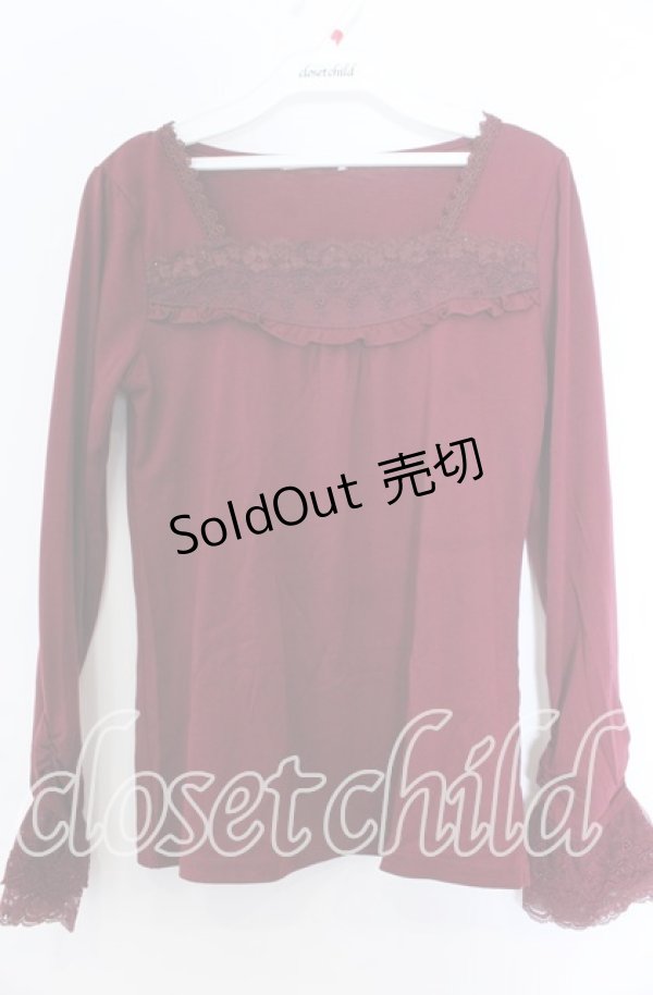 画像1: axes femme / 胸レースデザインインナー  ワイン O-25-11-07-065-AX-TO-IG-OS (1)