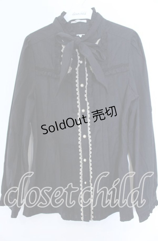 画像1: axes femme / タックブラウス Ｌ クロ O-25-11-07-068-AX-BL-IG-OS (1)