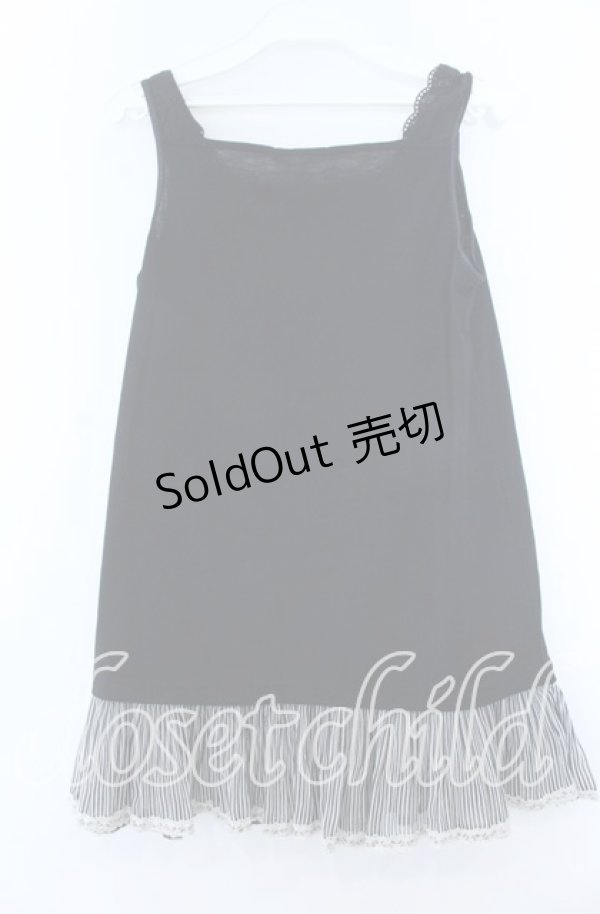 画像2: axes femme / シフォン切り替えタンクトップ  クロ×ストライプ O-25-11-07-069-AX-TO-IG-OS (2)