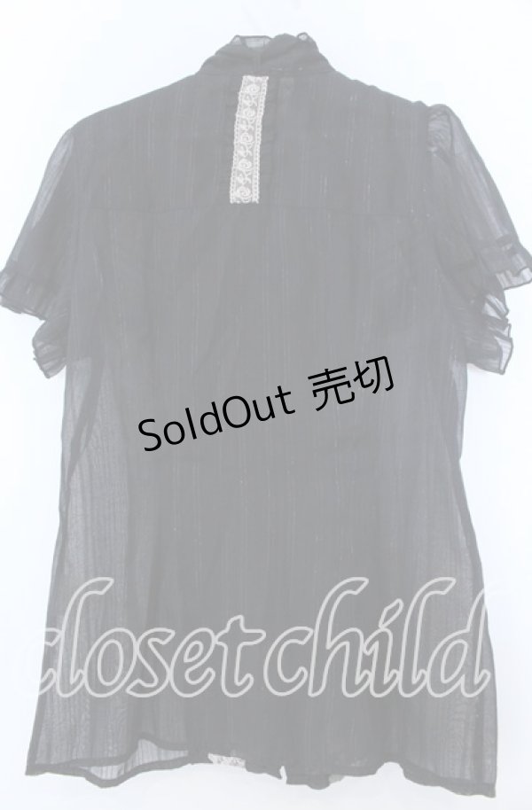 画像2: axes femme / ラメ透かしブラウス  クロ O-25-11-07-070-AX-BL-IG-OS (2)