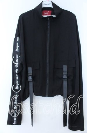 画像: Jamie エーエヌケー / ロゴテープシースルージャケット  クロ O-25-11-07-073-LO-TO-IG-OS