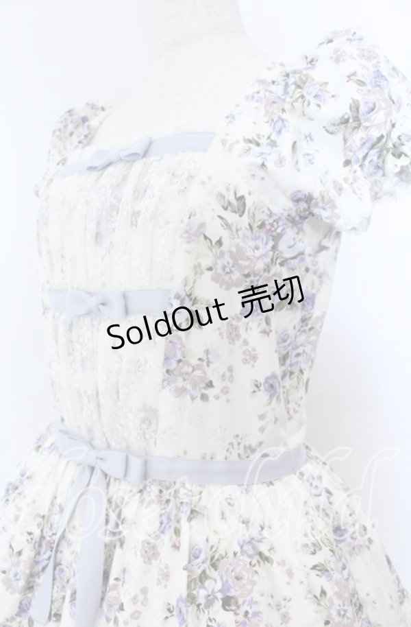 画像2: Victorian maiden / ロココブーケリボンティアードロングドレス  ブルー O-25-11-07-079-CL-OP-OW-OS (2)