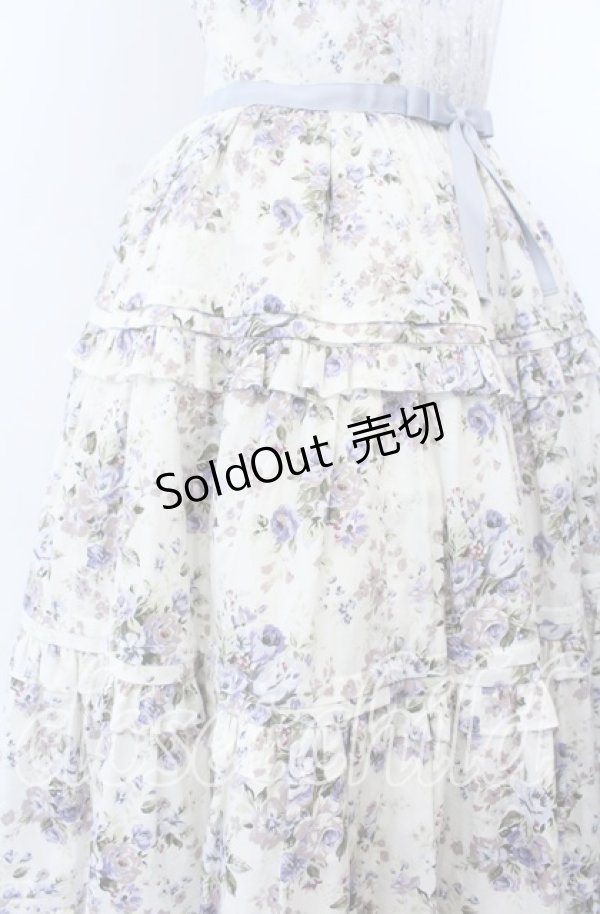 画像3: Victorian maiden / ロココブーケリボンティアードロングドレス  ブルー O-25-11-07-079-CL-OP-OW-OS (3)