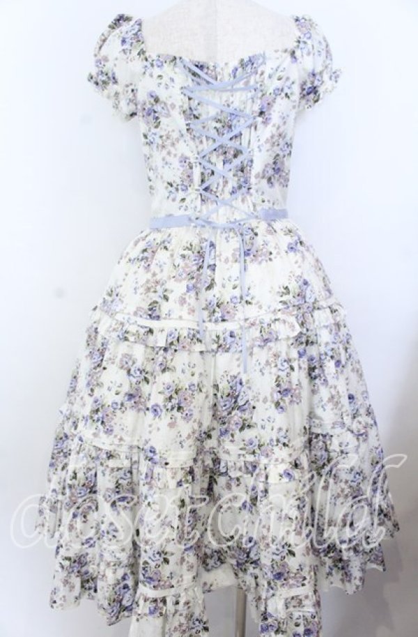 画像4: Victorian maiden / ロココブーケリボンティアードロングドレス  ブルー O-25-11-07-079-CL-OP-OW-OS (4)