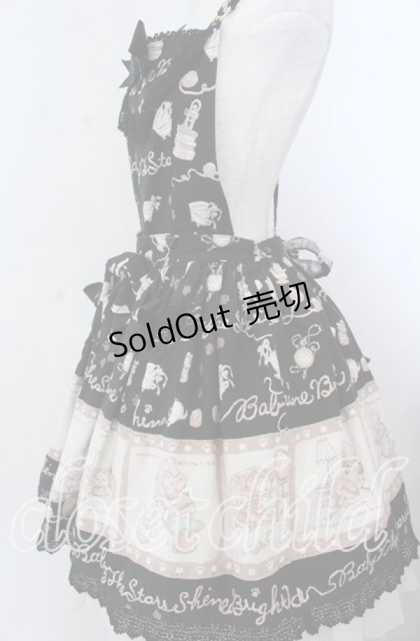 画像2: BABY,THE STARS SHINE BRIGHT / ねこ・NEKO・ラプソディー柄エプロンスカート  クロ O-25-11-07-084-BA-SK-OW-OS (2)