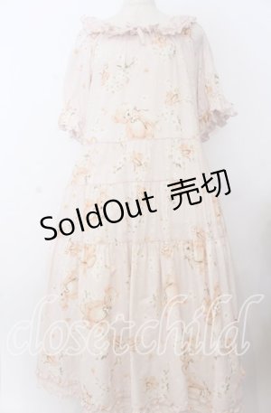 画像: PINK HOUSE / 桜Teddyプリントミディワンピース  ピンク O-25-11-07-085-LO-OP-IG-OS