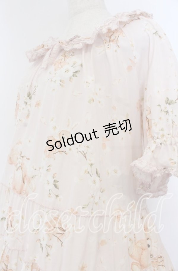画像2: PINK HOUSE / 桜Teddyプリントミディワンピース  ピンク O-25-11-07-085-LO-OP-IG-OS (2)