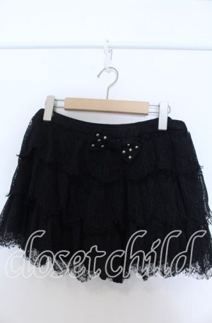 画像: Candy Stripper / ティアードレースショートパンツ  ブラック O-25-11-07-086-PU-SK-OW-OS