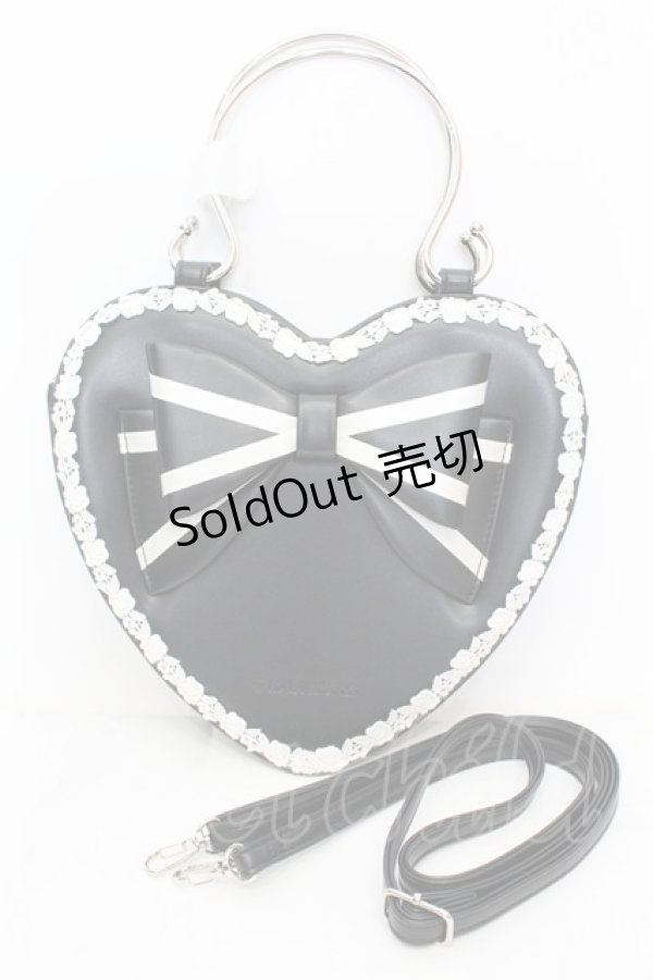 画像1: BABY,THE STARS SHINE BRIGHT / リボンハートBag  クロ×シロ O-25-11-07-1004-BA-BG-IG-OS (1)
