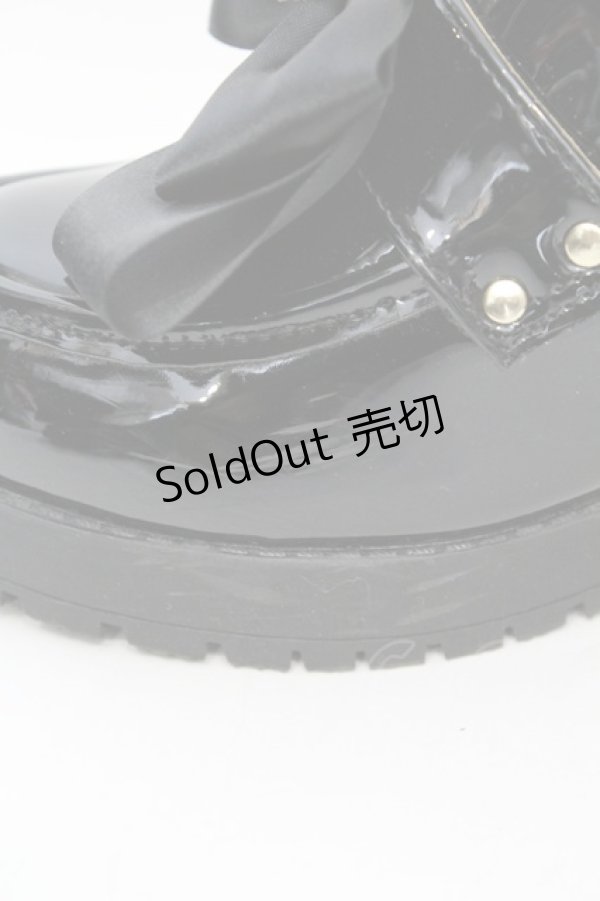 画像6: Amavel / ビジューリボン付ローファーパンプス XL クロ O-25-11-07-1040-CA-BG-OW-ZT1110G (6)