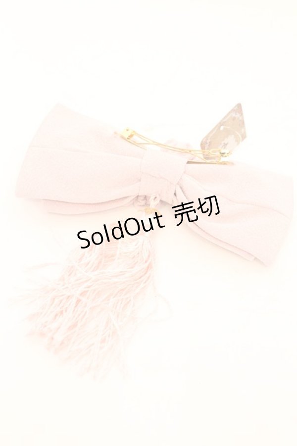 画像2: Amavel /  春花便りのお茶会和風リボンバレッタ  ピンク O-25-11-07-1042-CA-AC-OW-ZT168-F001 (2)