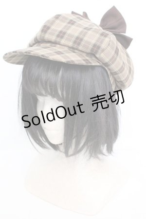 画像: Amavel / くまの探偵さんリボン付キャスケット  ブラウン O-25-11-07-1045-CA-AC-OW-OS