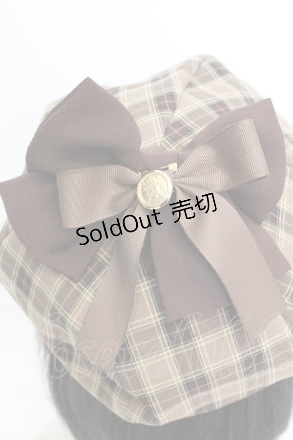 画像3: Amavel / くまの探偵さんリボン付キャスケット  ブラウン O-25-11-07-1045-CA-AC-OW-OS (3)