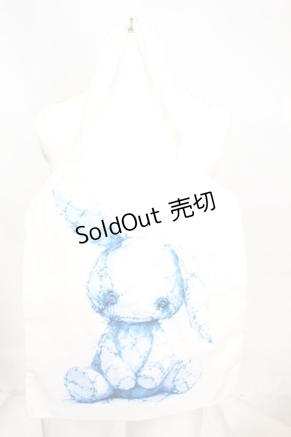 画像1: NieR Clothing / 2WAY トートバッグ  ホワイトｘブルー O-25-11-07-1050-PU-BG-YM-ZT-K010 (1)