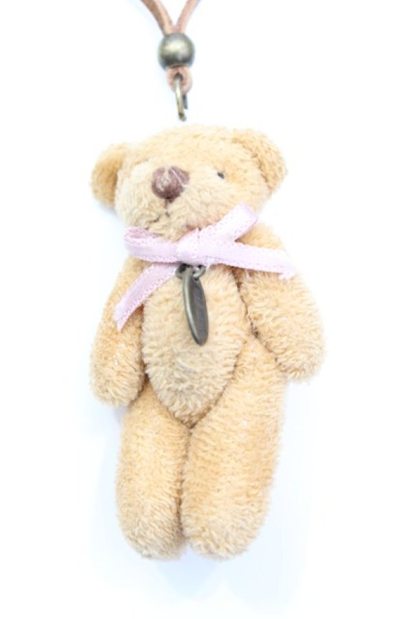 画像1: PINK HOUSE / くまぬいぐるみネックレス  ブラウン×ピンク O-25-11-07-1051-LO-AC-IG-ZT168-F006 (1)