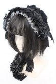 画像1: LOLITA他 / シャンタンフリルヘッドドレス  ブラック O-25-11-07-1059-LO-AC-IG-OS (1)