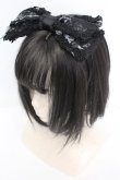 画像1: Moi-meme-Moitie / ローズフォレストレースカチューシャ  ブラック×ホワイト O-25-11-07-1060-MO-AC-IG-OS (1)