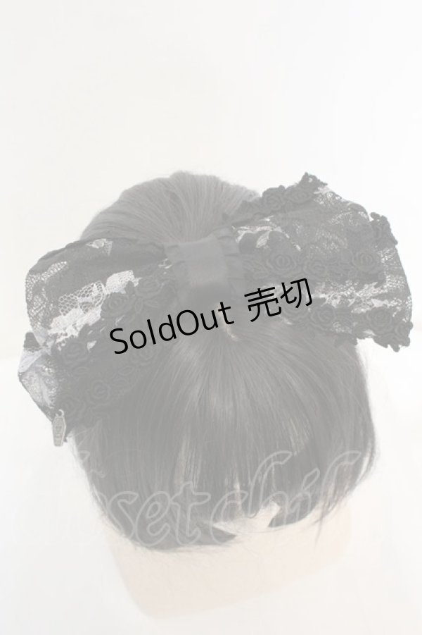 画像3: 【SALE】Moi-meme-Moitie / ローズフォレストレースカチューシャ  ブラック×ホワイト O-25-11-07-1060-MO-AC-IG-ZT171 (3)
