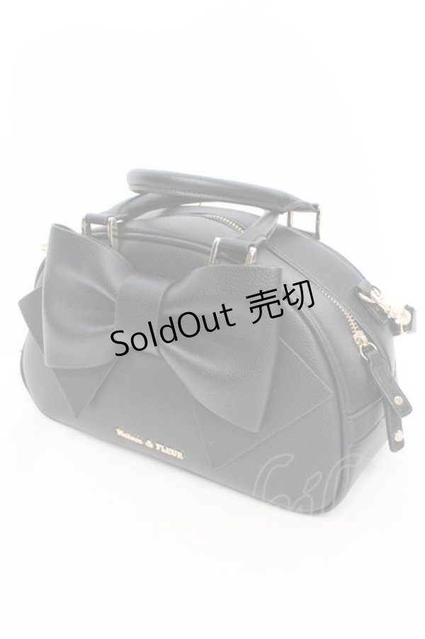 画像1: 【SALE】Maison de FLEUR / 青木 美沙子　Marroncream　リボンボストンバッグ  クロ O-25-11-07-1008-LO-BG-IG-ZT-K010 (1)