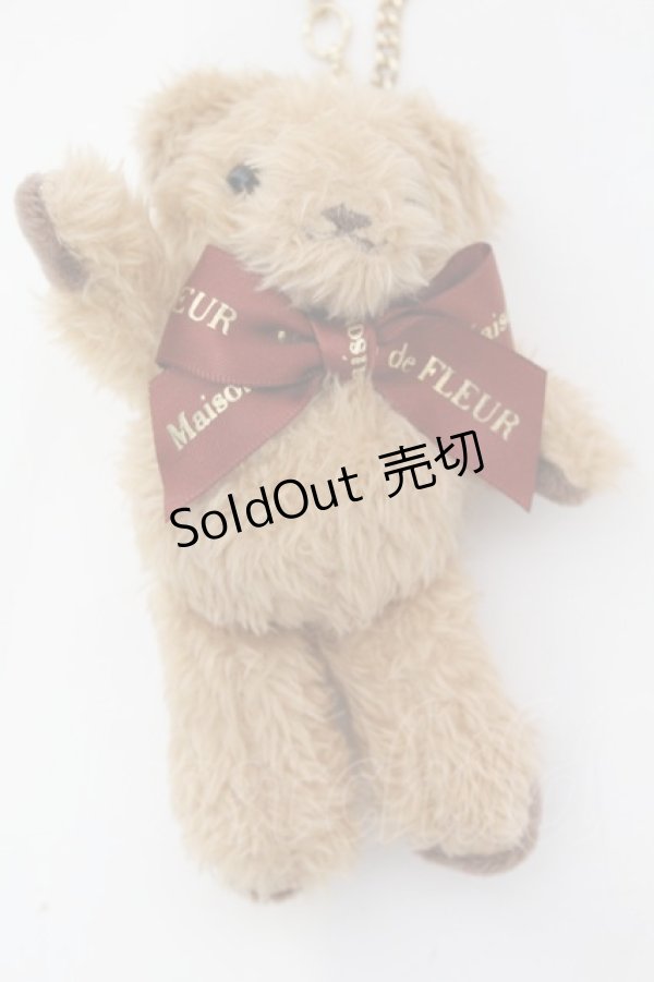 画像1: Maison de FLEUR / 店舗限定 ベアチャーム  ブラウンリボン O-25-11-07-1021-LO-ZA-IG-ZT487 (1)