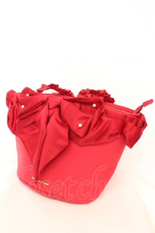 画像1: Maison de FLEUR / SnowWhite/フリルハンドルトートバッグ  アカ O-25-11-07-1003-LO-BG-IG-ZT-K012 (1)