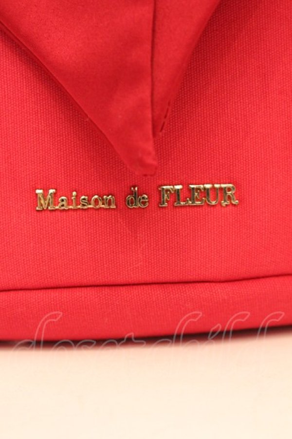 画像2: Maison de FLEUR / SnowWhite/フリルハンドルトートバッグ  アカ O-25-11-07-1003-LO-BG-IG-ZT-K012 (2)