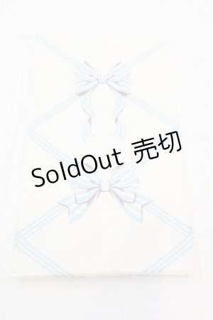 画像: BABY,THE STARS SHINE BRIGHT / リボン柄プリントオーバーニーソックス  シロ×サックス O-25-11-07-1039-BA-ZA-IG-OS