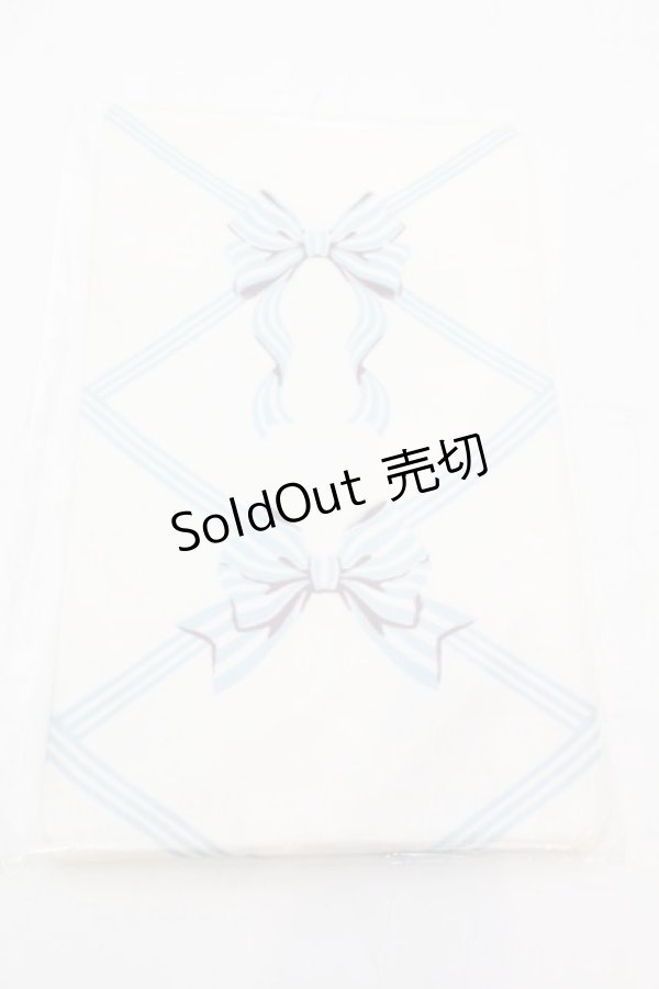 画像1: BABY,THE STARS SHINE BRIGHT / リボン柄プリントオーバーニーソックス  シロ×サックス O-25-11-07-1039-BA-ZA-IG-OS (1)