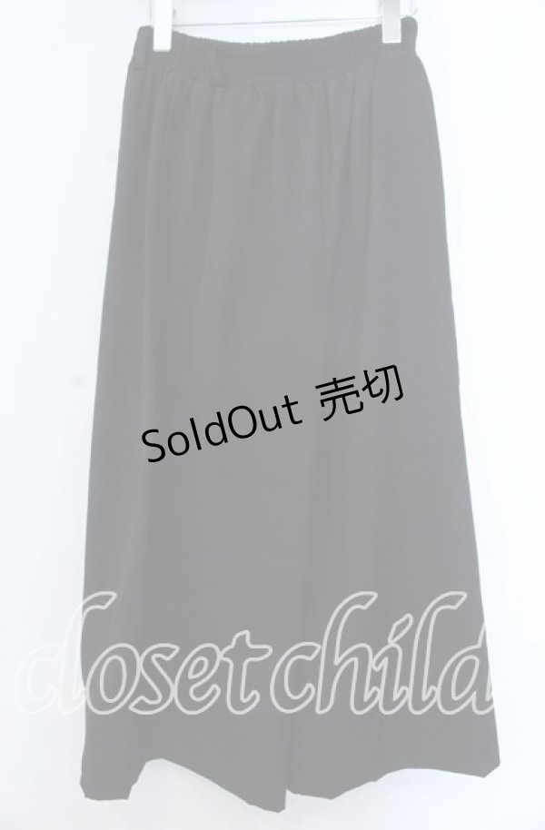 画像1: NieR Clothing / 刺繍入りワイドパンツ  ブラック O-25-11-07-092-PU-PA-IG-ZT401 (1)