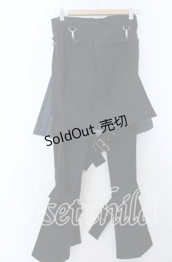 画像2: no future / プリーツフラップ付きパンツ Small ブラック O-25-11-07-093-PU-PA-IG-OS (2)