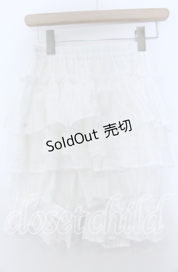 画像1: 王妍与夏季 / 綿レースフリルロング ドロワーズ F シロ O-25-11-07-095-LO-PA-IG-OS (1)