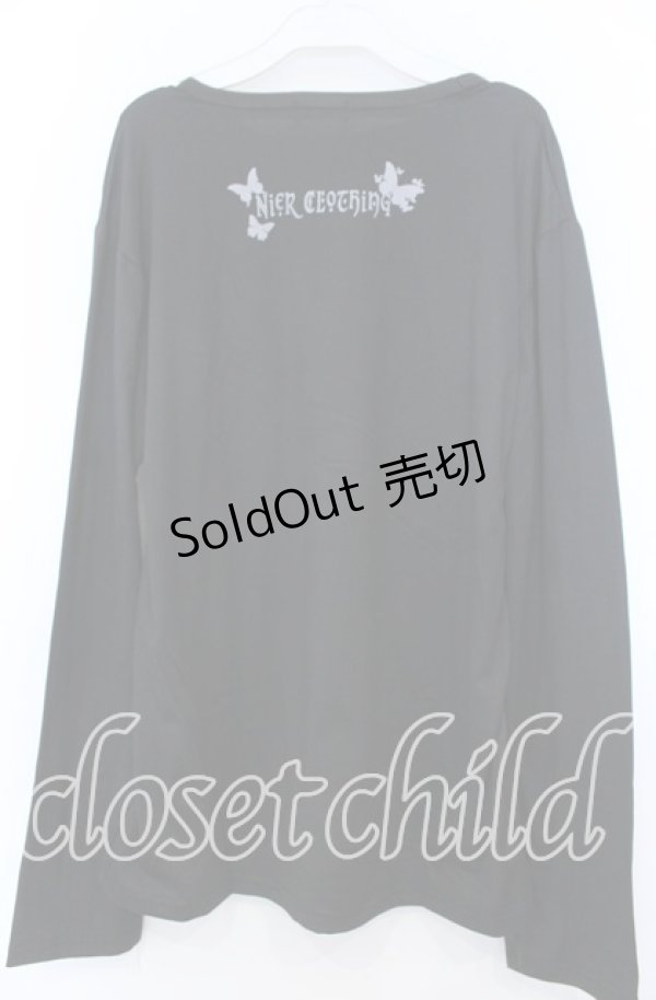 画像2: NieR Clothing / UNISEX LONG SUMMER カットソー  ブラック O-25-11-07-099-PU-TO-YM-ZT385 (2)