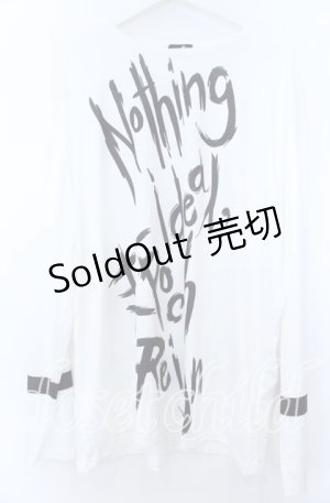 画像: NieR Clothing / ワードプリントストレッチカットソー  ホワイト O-25-11-07-103-PU-TS-YM-ZT1110G