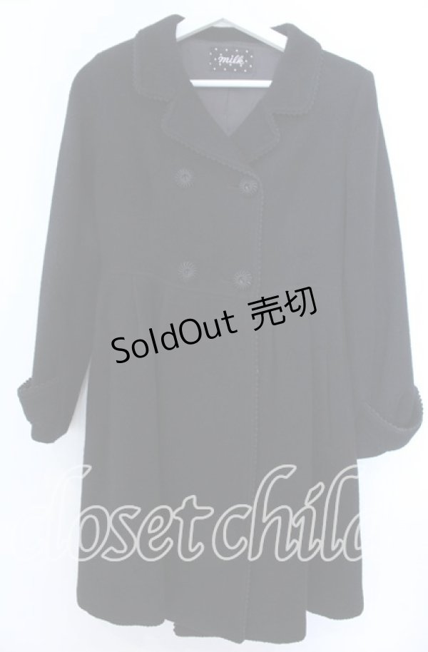 画像1: MILK / ダブルフレアコート  クロ O-25-11-07-104-ML-CO-YM-OS (1)