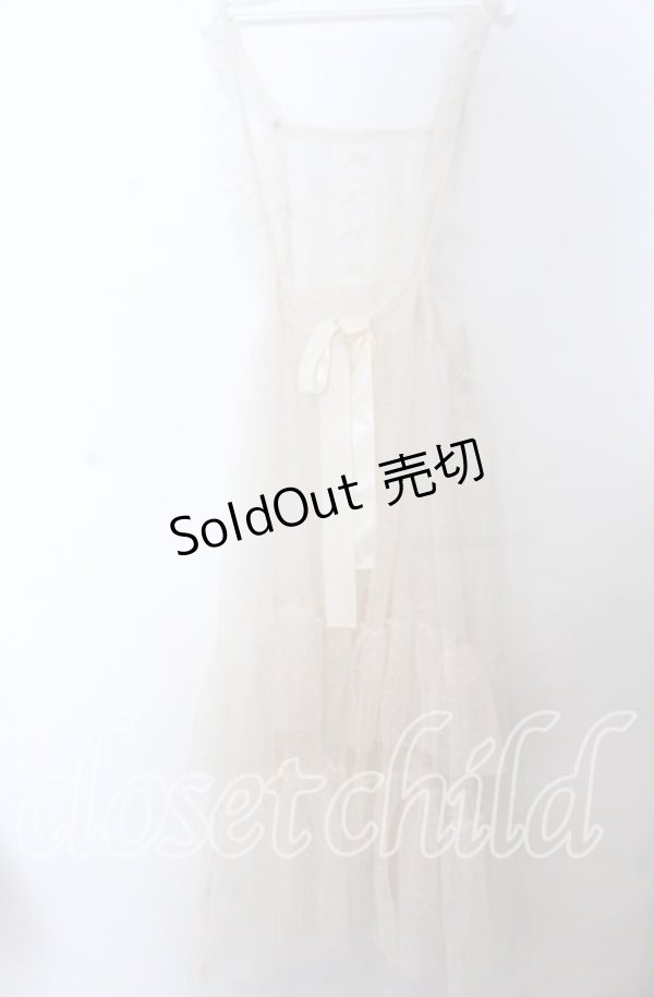 画像2: m petit by misako / ドットチュールエプロン M シロ O-25-11-07-107-LO-OP-IG-OS (2)