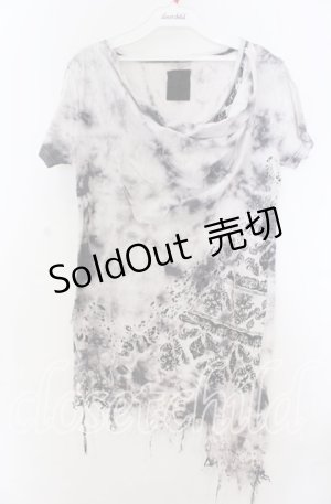 画像: MIDAS / ドレープネックタイダイカットソー  ホワイト×グレー系 O-25-11-07-111-PU-TS-IG-OS