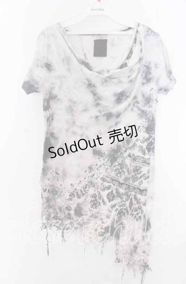 画像1: MIDAS / ドレープネックタイダイカットソー  ホワイト×グレー系 O-25-11-07-111-PU-TS-IG-OS (1)