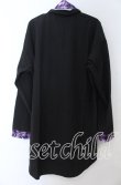 画像2: NieR Clothing / 専用ネクタイ付きブロッキングシャツ  パープル×ブラック O-25-11-07-113-PU-BL-IG-ZT385 (2)