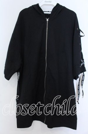 画像: NieR Clothing / LACE-UP ZIP　パーカー  ブラック O-25-11-07-114-PU-TO-IG-OS