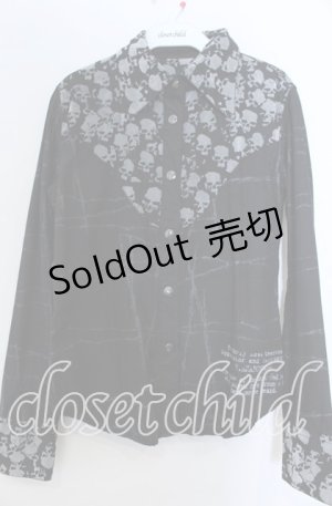 画像: h.ANARCHY / スカルフロッキー切替ブラウス  ブラック O-25-11-07-120-HN-BL-IG-OS