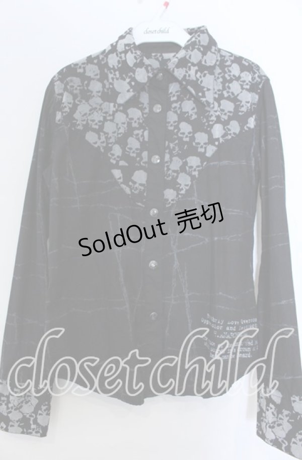 画像1: h.ANARCHY / スカルフロッキー切替ブラウス  ブラック O-25-11-07-120-HN-BL-IG-OS (1)