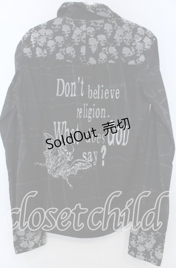 画像2: h.ANARCHY / スカルフロッキー切替ブラウス  ブラック O-25-11-07-120-HN-BL-IG-OS (2)