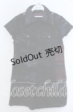 画像: h.ANARCHY / ウエスタンノースリーブシャツワンピース  ブルー×ブラック系 O-25-11-07-121-HN-OP-IG-OS