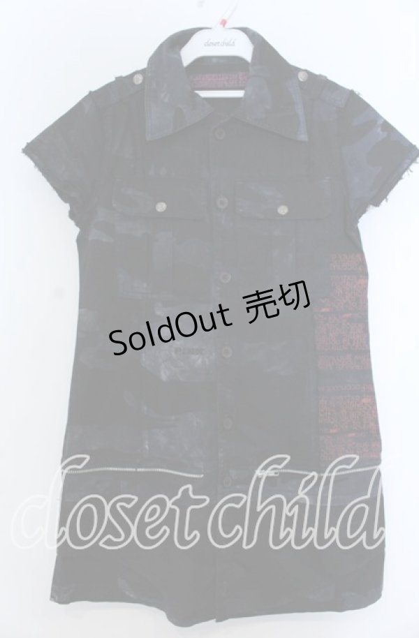 画像1: h.ANARCHY / ウエスタンノースリーブシャツワンピース  ブルー×ブラック系 O-25-11-07-121-HN-OP-IG-OS (1)