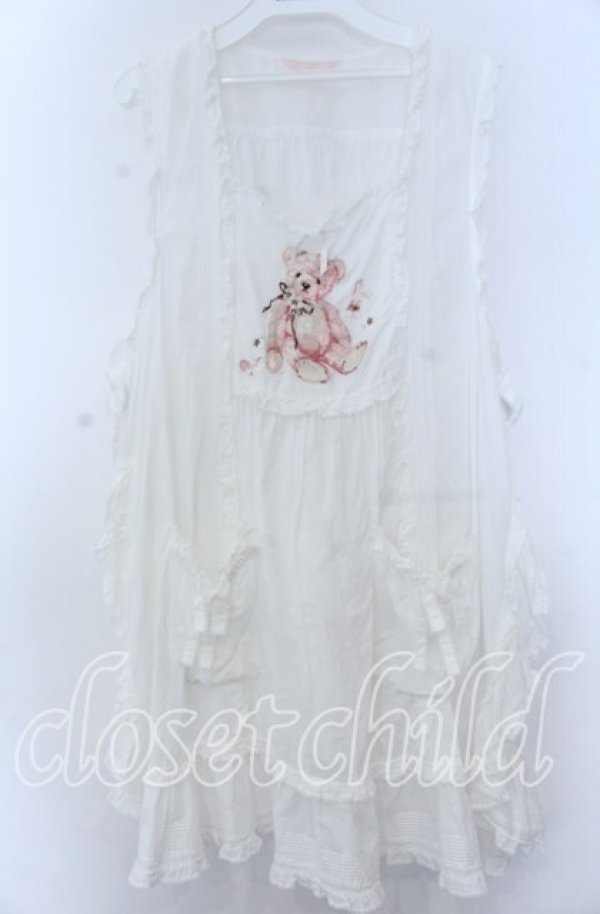 画像1: PINK HOUSE / 桜Teddy刺繍使いローンタブリエ  シロ O-25-11-07-122-LO-TO-IG-OS (1)