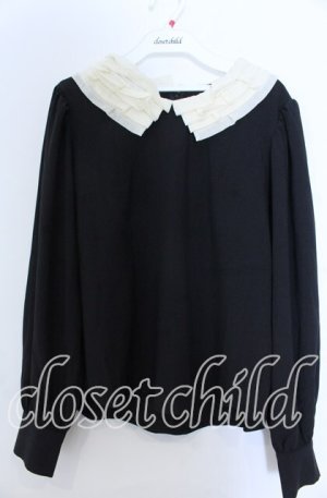 画像: an another angelus / ミルフィーユクレリック衿ブラウス  クロ O-25-11-07-126-CA-BL-IG-OS