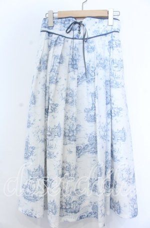 画像: an another angelus / フロントレースアップピクニックトワル柄スカート  シロ×ブルー O-25-11-07-127-CA-SK-IG-OS