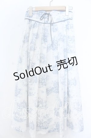 画像: an another angelus / フロントレースアップピクニックトワル柄スカート  シロ×ブルー O-25-11-07-127-CA-SK-IG-OS