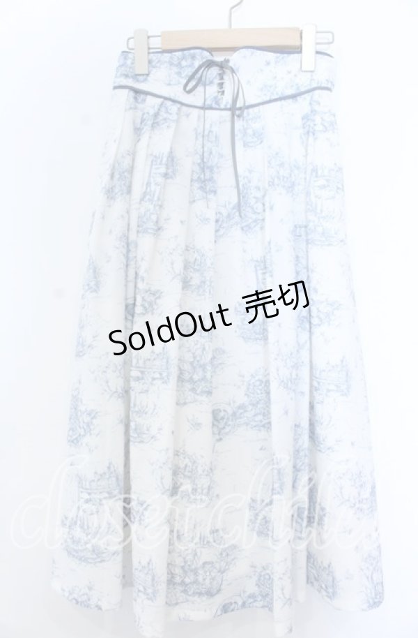 画像1: an another angelus / フロントレースアップピクニックトワル柄スカート  シロ×ブルー O-25-11-07-127-CA-SK-IG-OS (1)