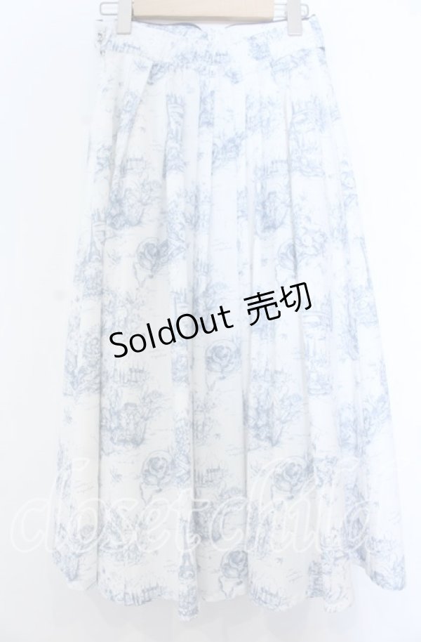 画像2: an another angelus / フロントレースアップピクニックトワル柄スカート  シロ×ブルー O-25-11-07-127-CA-SK-IG-OS (2)